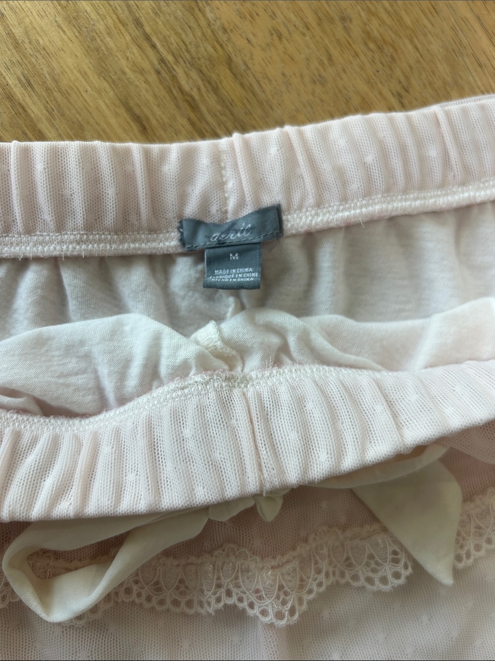 Aerie Women's Pink Lace-Trim Sleep Shorts - Picture 3 of 4